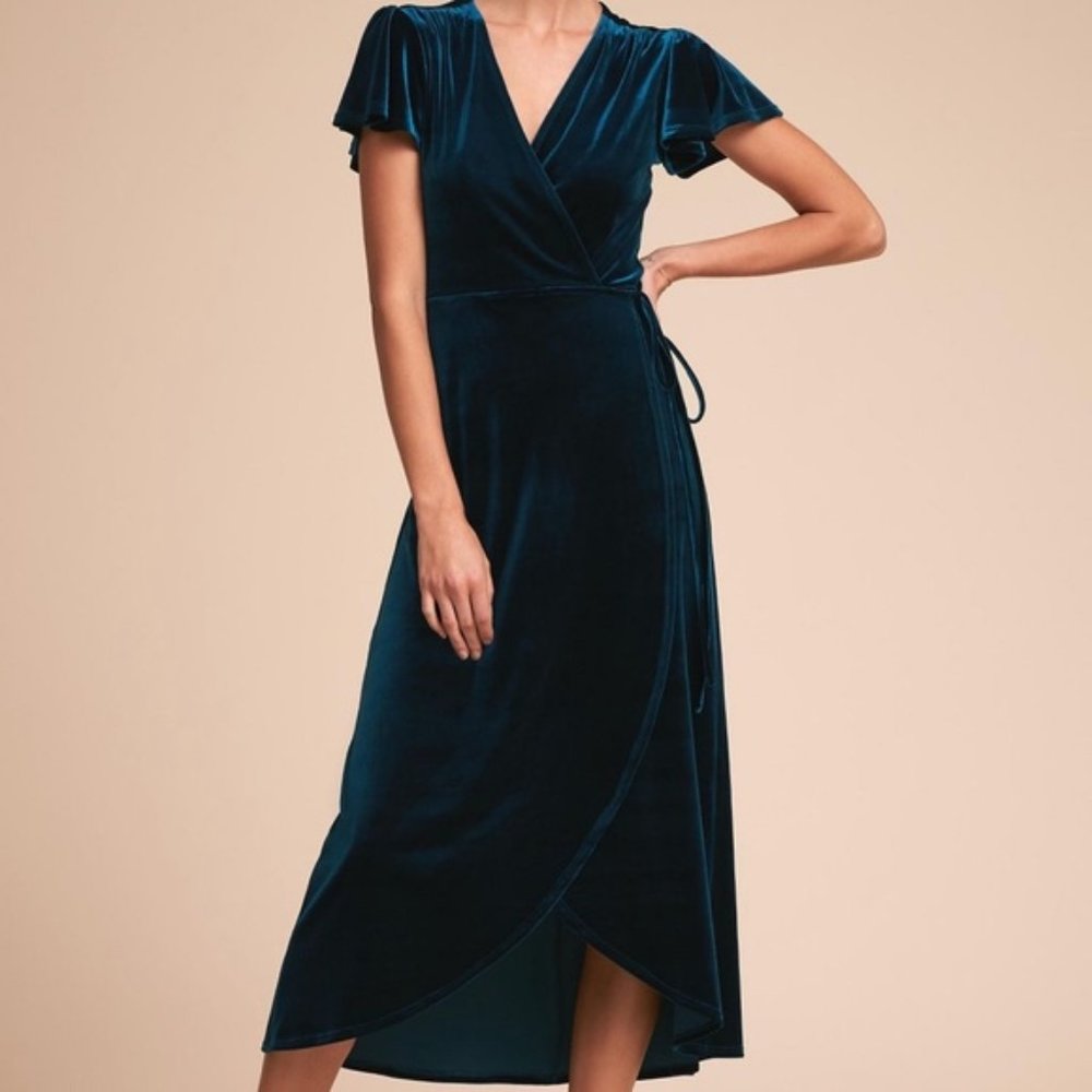 BHLDN Thrive Velvet Wrap Dress